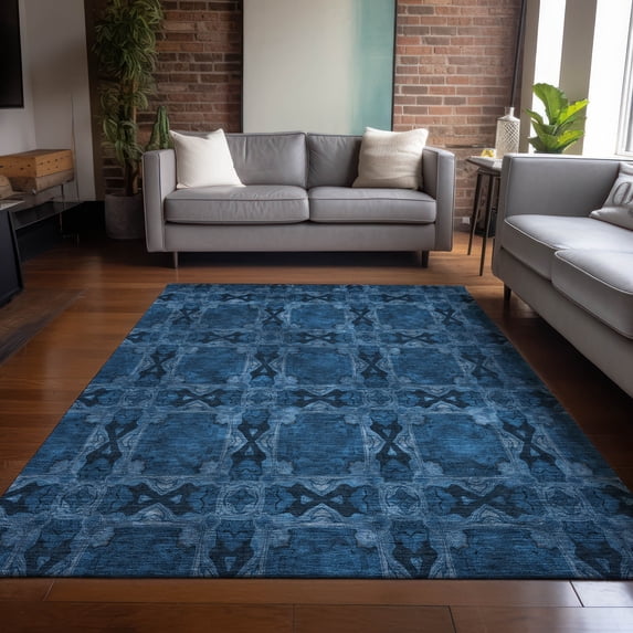 Addison Rugs Chantille Indoor/Outdoor Transitional Panel Navy Washable Rectangle Rug, 2'6" x 3'10"