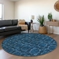 thumbnail image 1 of Addison Rugs Chantille Indoor/Outdoor Transitional Panel Navy Washable Round Rug, 8' x 8', 1 of 6
