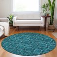 thumbnail image 1 of Addison Rugs Chantille Indoor/Outdoor Transitional Panel Teal Washable Round Rug, 8' x 8', 1 of 6