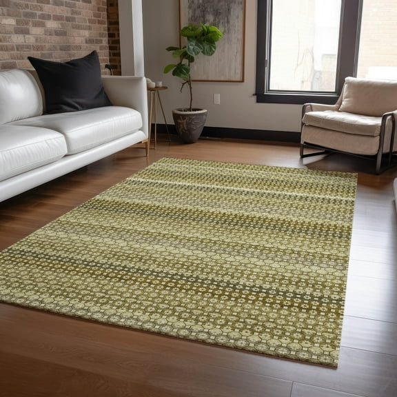 Addison Rugs Chantille Indoor/Outdoor Transitional Stripes Aloe Washable Rectangle Rug, 10' x 14'