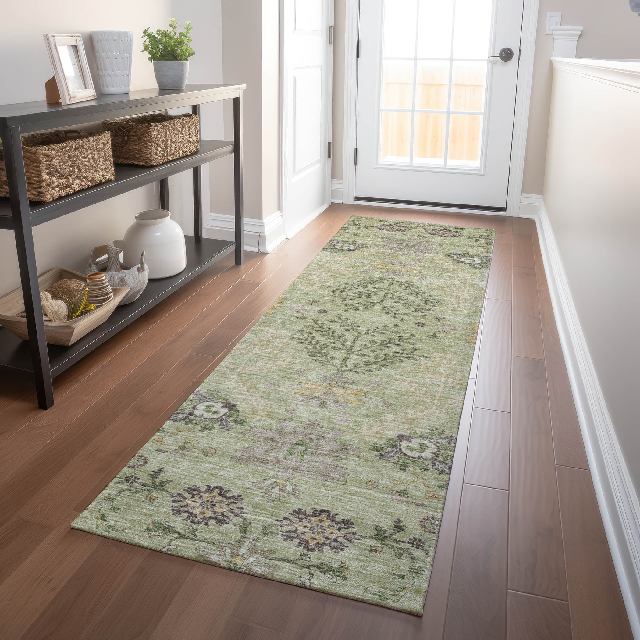 Addison Rugs Chantille Indoor/Outdoor Transitional Floral Aloe Washable ...
