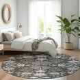 thumbnail image 1 of Addison Rugs Chantille Indoor/Outdoor Transitional Floral Charcoal Washable Round Rug, 8' x 8', 1 of 6