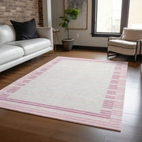 Addison Rugs Chantille Indoor/Outdoor Transitional Stripes Pink Washable Rectangle Rug, 10' x 14'