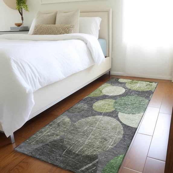 Addison Rugs Chantille Indoor/Outdoor Transitional Organic Green Washable Runner Rug, 2'3" x 7'6"