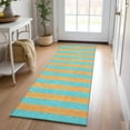 thumbnail image 1 of Addison Rugs Chantille Indoor/Outdoor Transitional Stripes Aqua Washable Runner Rug, 2'3" x 7'6", 1 of 6