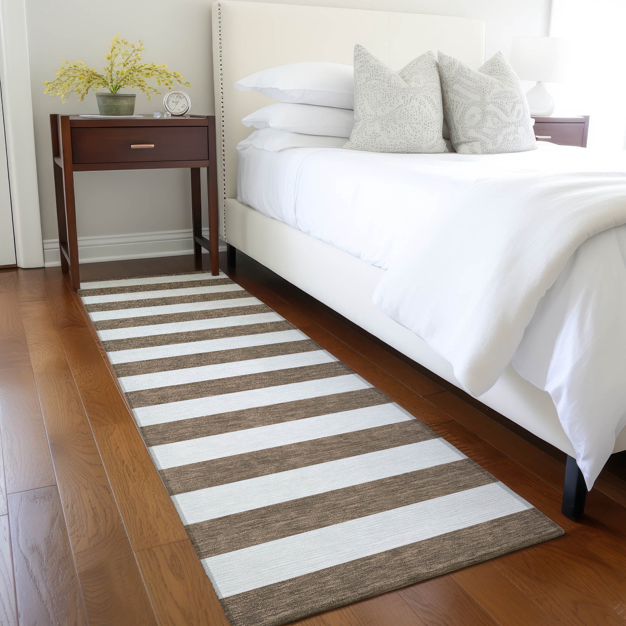 Addison Rugs Chantille Indoor/Outdoor Transitional Stripes Chocolate ...