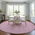 thumbnail image 1 of Addison Rugs Chantille Indoor/Outdoor Transitional Stripes Pink Washable Round Rug, 8' x 8', 1 of 6