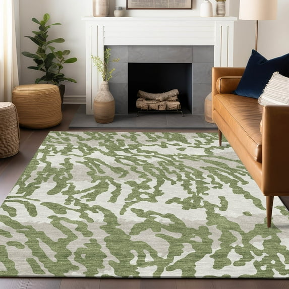 Addison Rugs Chantille Indoor/Outdoor Transitional Animal Print Green Washable Rectangle Rug, 10' x 14'
