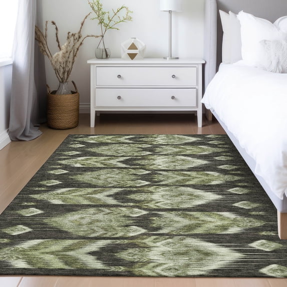 Addison Rugs Chantille Indoor/Outdoor Transitional Southwest Olive Washable Rectangle Rug, 5' x 7'6"
