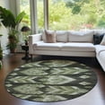 thumbnail image 1 of Addison Rugs Chantille Indoor/Outdoor Transitional Southwest Olive Washable Round Rug, 8' x 8', 1 of 6