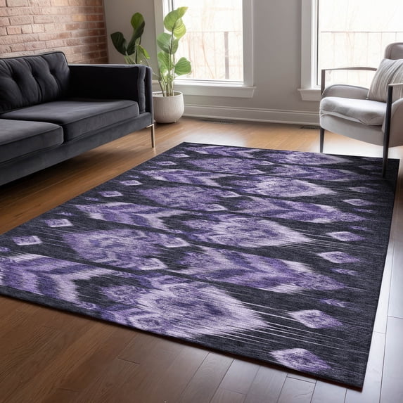 Addison Rugs Chantille Indoor/Outdoor Transitional Southwest Purple Washable Rectangle Rug, 3' x 5'
