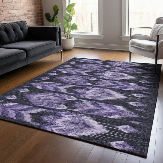 Addison Rugs Chantille Indoor/Outdoor Transitional Southwest Purple Washable Rectangle Rug, 5' x 7'6"