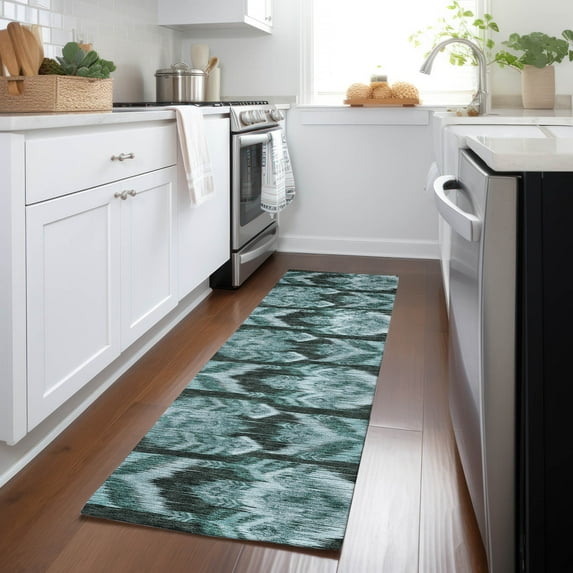 Addison Rugs Chantille Indoor/Outdoor Transitional Southwest Teal Washable Runner Rug, 2'3" x 7'6"