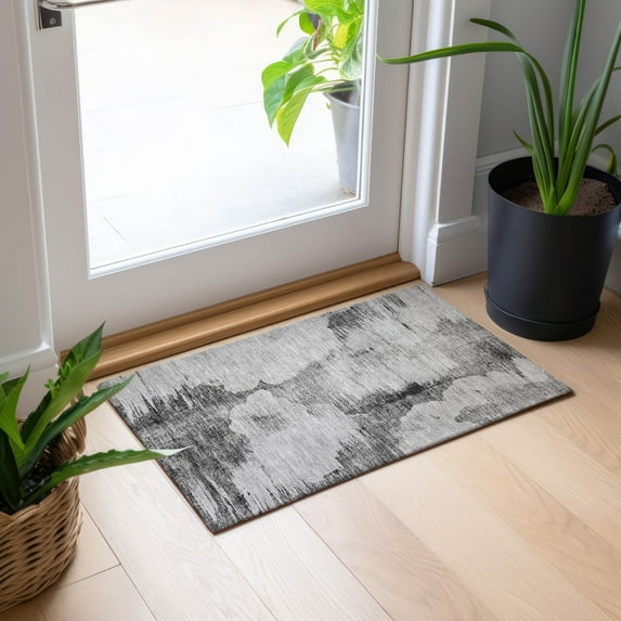 Addison Rugs Chantille Indoor/Outdoor Transitional Modern Gray Washable Rectangle Rug, 1'8" x 2'6"