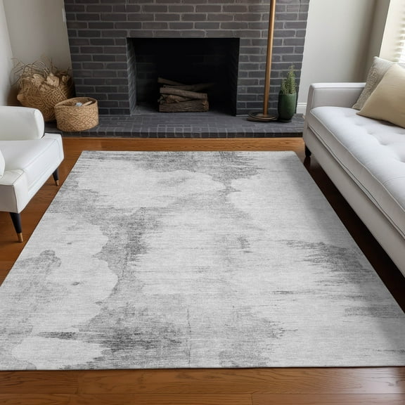 Addison Rugs Chantille Indoor/Outdoor Transitional Modern Silver Washable Rectangle Rug, 2'6" x 3'10"
