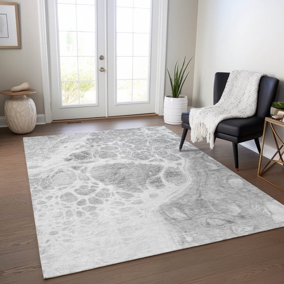 Addison Rugs Chantille Indoor/Outdoor Transitional Modern Gray Washable Rectangle Rug, 2'6" x 3'10"