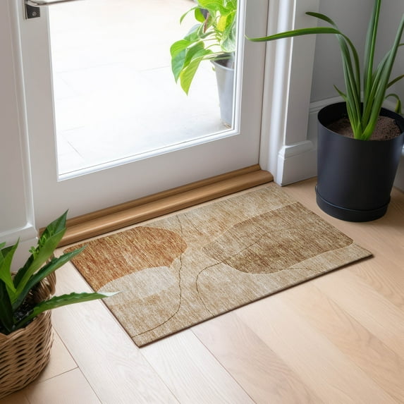 Addison Rugs Chantille Indoor/Outdoor Transitional Abstract Paprika Washable Rectangle Rug, 1'8" x 2'6"