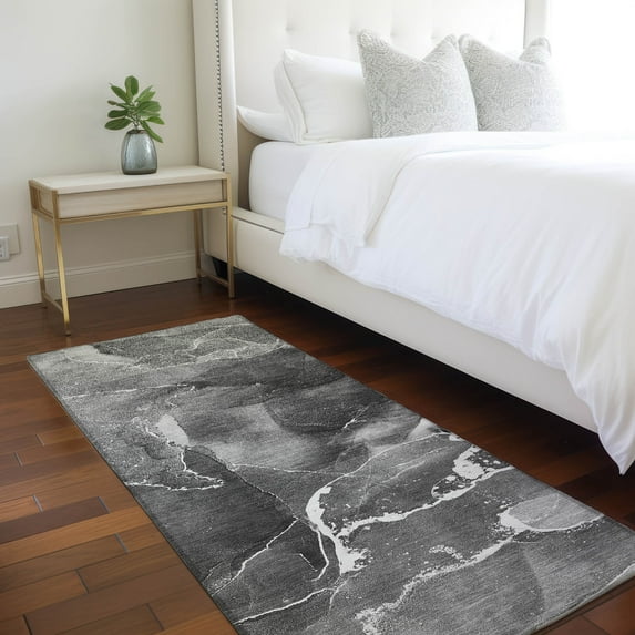 Addison Rugs Chantille Indoor/Outdoor Contemporary Watercolors Gray Washable Runner Rug, 2'3" x 7'6"