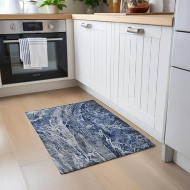 Addison Rugs Chantille Indoor/Outdoor Contemporary Abstract Blue Washable Rectangle Rug, 1'8" x 2'6"