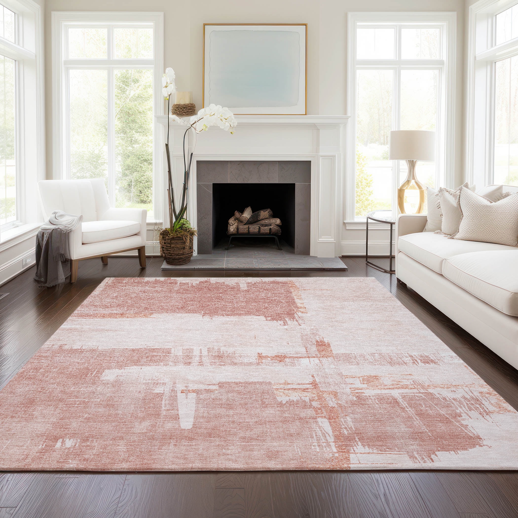 Addison Rugs Chantille Indoor/Outdoor Traditional Modern Blush Washable ...
