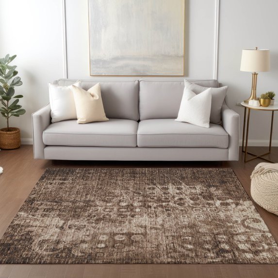 Addison Rugs Chantille Indoor/Outdoor Transitional Ikat Chocolate Washable Rectangle Rug, 10' x 14'
