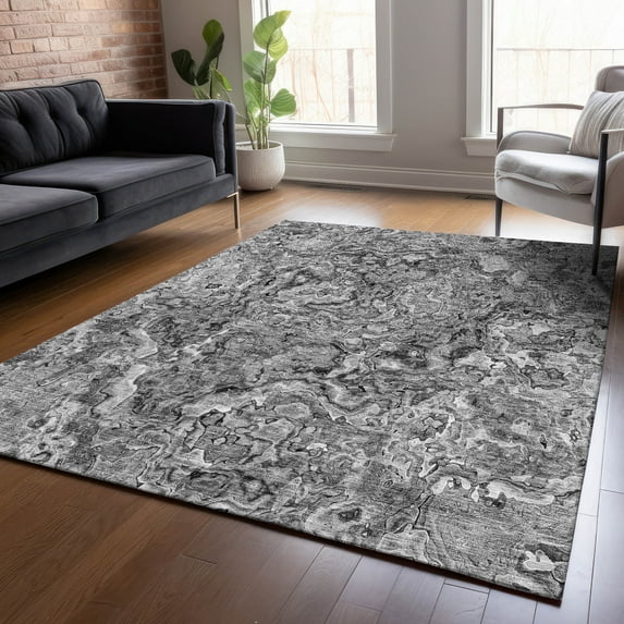 Addison Rugs Chantille Indoor/Outdoor Transitional Abstract Gray Washable Rectangle Rug, 3' x 5'