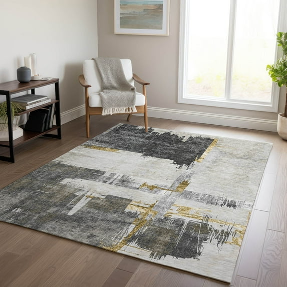 Addison Rugs Chantille Indoor/Outdoor Traditional Modern Gray Washable Rectangle Rug, 5' x 7'6"