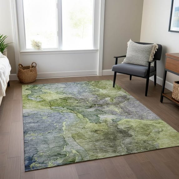 Addison Rugs Chantille Indoor/Outdoor Transitional Modern Olive Washable Rectangle Rug, 3' x 5'