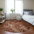 thumbnail image 1 of Addison Rugs Chantille Indoor/Outdoor Transitional Ikat Paprika Washable Round Rug, 8' x 8', 1 of 6