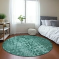 thumbnail image 1 of Addison Rugs Chantille Indoor/Outdoor Transitional Ikat Teal Washable Round Rug, 8' x 8', 1 of 6