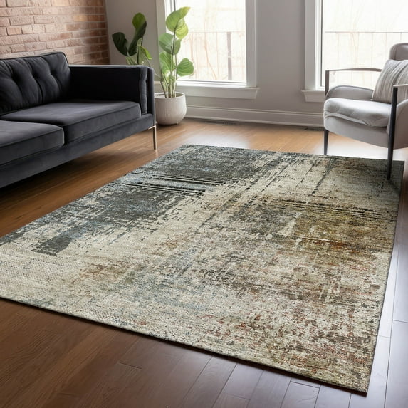 Addison Rugs Chantille Indoor/Outdoor Transitional Modern Beige Washable Rectangle Rug, 8' x 10'