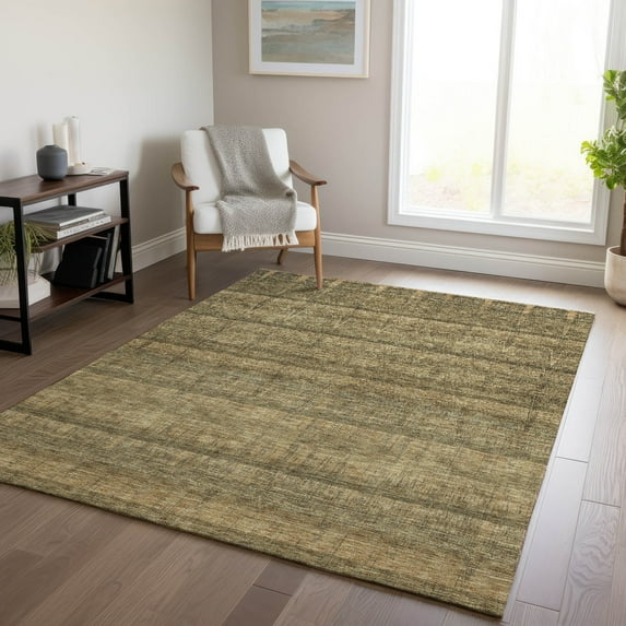Addison Rugs Chantille Indoor/Outdoor Transitional Stripes Brown Washable Rectangle Rug, 9' x 12'