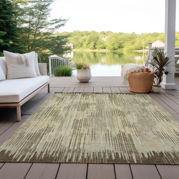 Addison Rugs Machine Washable Indoor/ Outdoor Chantille Abstract Ombre Rug Brown - 9' x 12'