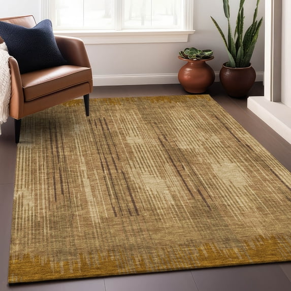Addison Rugs Chantille Indoor/Outdoor Transitional Stripes Copper Washable Rectangle Rug, 10' x 14'