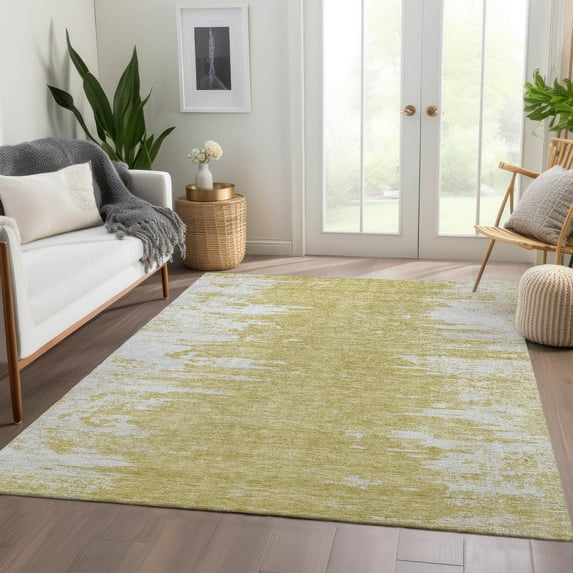 Addison Rugs Chantille Indoor/Outdoor Transitional Modern Gold Washable Rectangle Rug, 5' x 7'6"