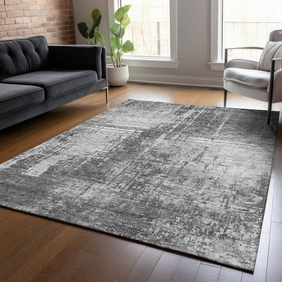 Addison Rugs Chantille Indoor/Outdoor Transitional Modern Gray Washable Rectangle Rug, 10' x 14'