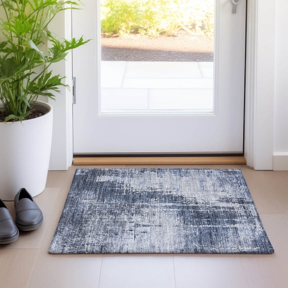 Addison Rugs Chantille Indoor/Outdoor Transitional Modern Navy Washable Rectangle Rug, 1'8" x 2'6"