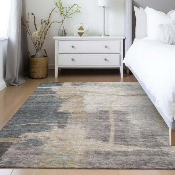 Addison Rugs Chantille Indoor/Outdoor Transitional Modern Gray Washable Rectangle Rug, 5' x 7'6"