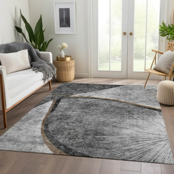 Addison Rugs Chantille Indoor/Outdoor Transitional Modern Gray Washable Rectangle Rug, 3' x 5'