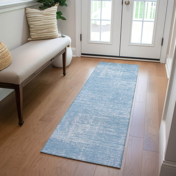 Addison Rugs Chantille Indoor/Outdoor Transitional Modern Blue Washable Runner Rug, 2'3" x 7'6"