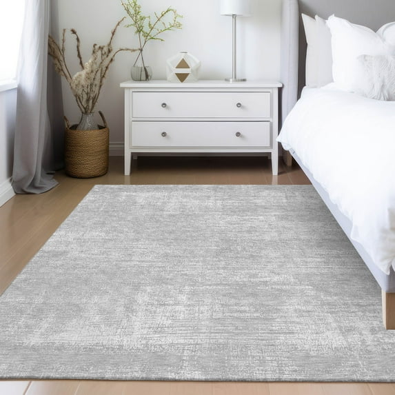 Addison Rugs Chantille Indoor/Outdoor Transitional Modern Silver Washable Rectangle Rug, 8' x 10'