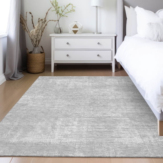 Addison Rugs Chantille Indoor/Outdoor Transitional Modern Silver Washable Rectangle Rug, 9' x 12'