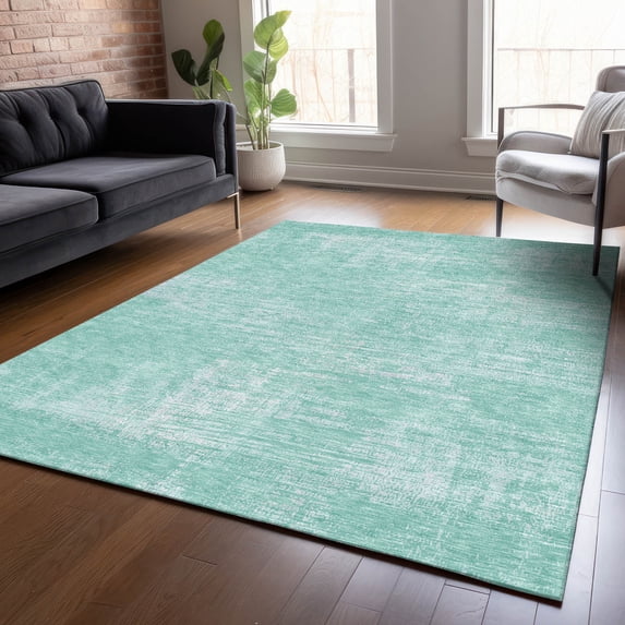 Addison Rugs Chantille Indoor/Outdoor Transitional Modern Turquoise Washable Rectangle Rug, 10' x 14'