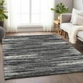 thumbnail image 1 of Addison Rugs Chantille Indoor/Outdoor Transitional Stripes Black Washable Rectangle Rug, 5' x 7'6", 1 of 6