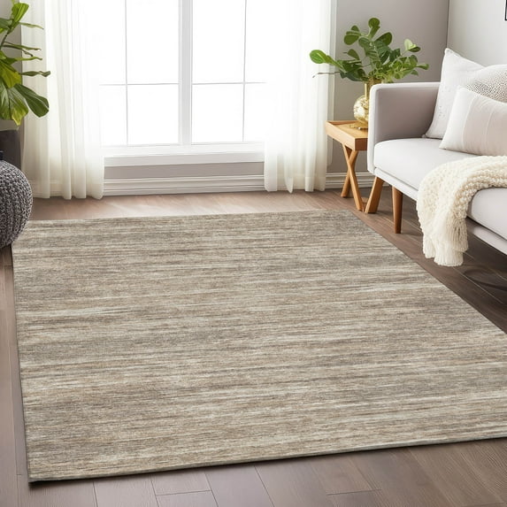 Addison Rugs Chantille Indoor/Outdoor Transitional Stripes Taupe Washable Rectangle Rug, 2'6" x 3'10"