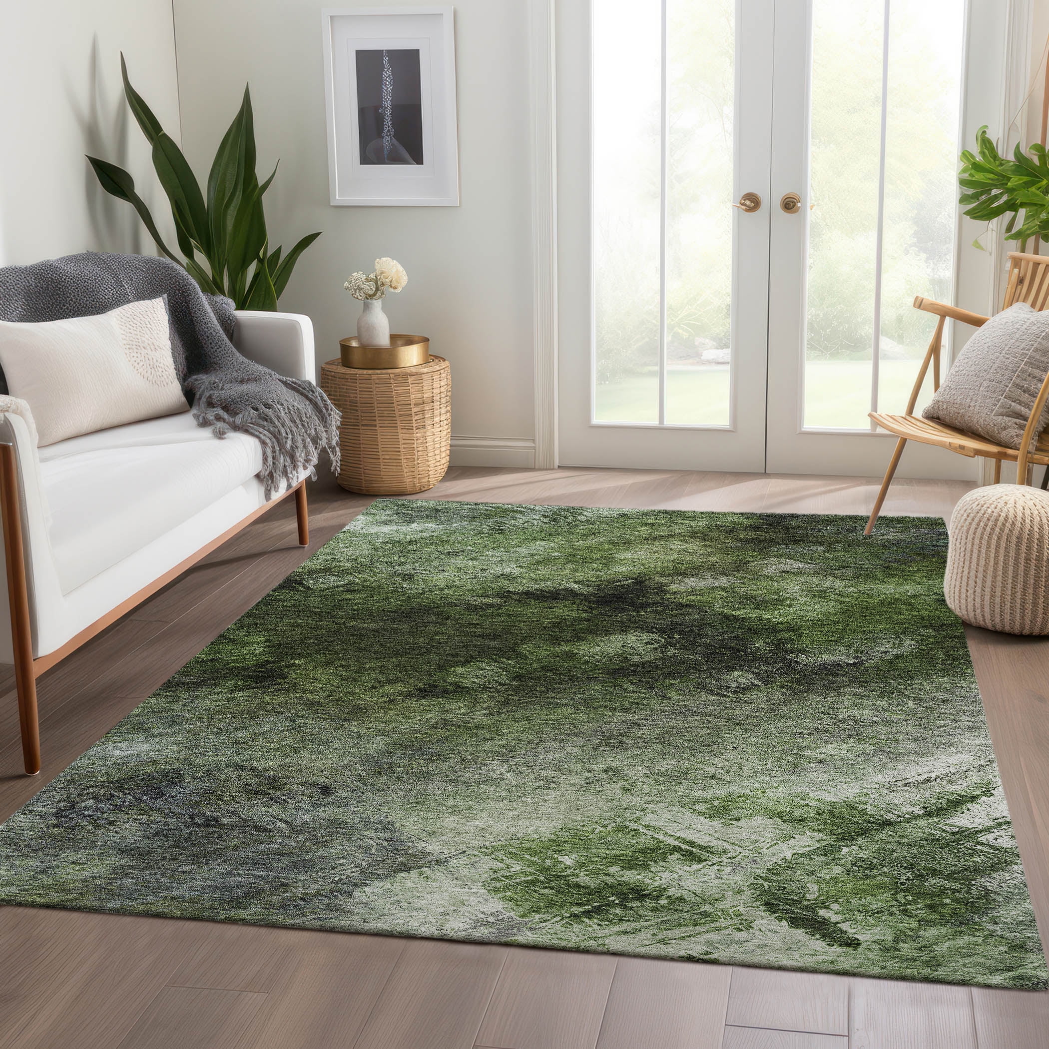 Organic Green Rug Addison Rugs Chantille Indoor/Outdoor Transitional Modern Green ...