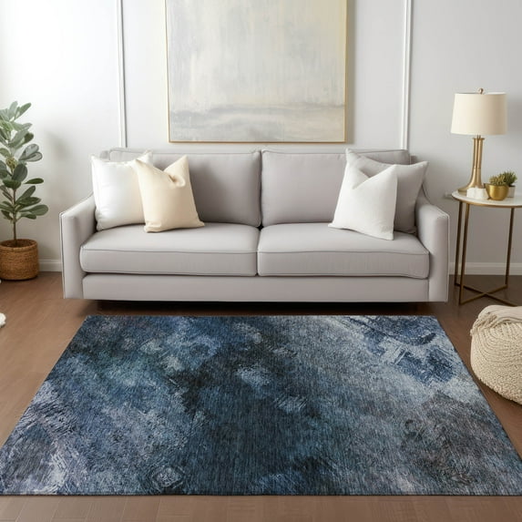 Addison Rugs Chantille Indoor/Outdoor Transitional Modern Blue Washable Rectangle Rug, 9' x 12'
