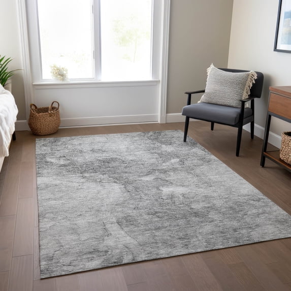 Addison Rugs Chantille Indoor/Outdoor Transitional Modern Gray Washable Rectangle Rug, 3' x 5'