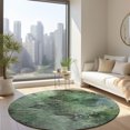 thumbnail image 1 of Addison Rugs Chantille Indoor/Outdoor Transitional Abstract Green Washable Round Rug, 8' x 8', 1 of 6