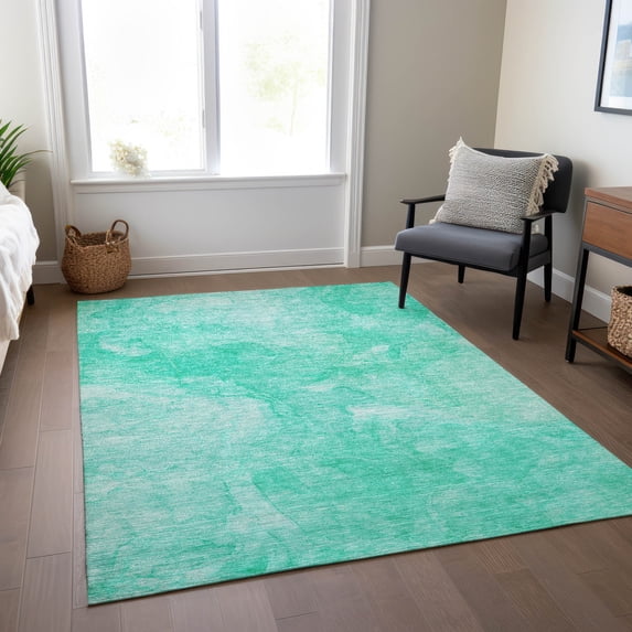 Addison Rugs Chantille Indoor/Outdoor Transitional Modern Teal Washable Rectangle Rug, 5' x 7'6"